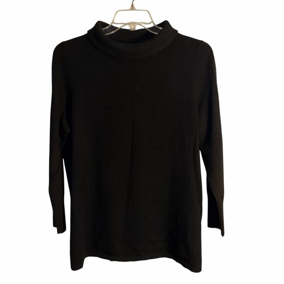 Talbots Woman Petites Plus Size 2XP 100% Cashmere Crewneck Pullover — Black - Picture 5 of 5